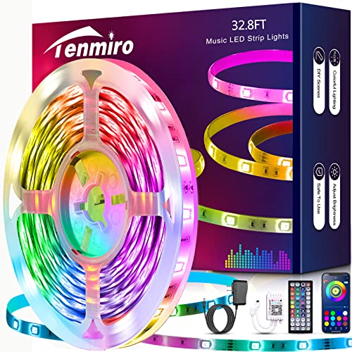 Tenmiro Led Strip Lights 130ft (2 Rolls of 65ft) Smart Light Strips with App Control RGB Led Lights for Bedroom，Music Sync Color Changing Lights for Room Party