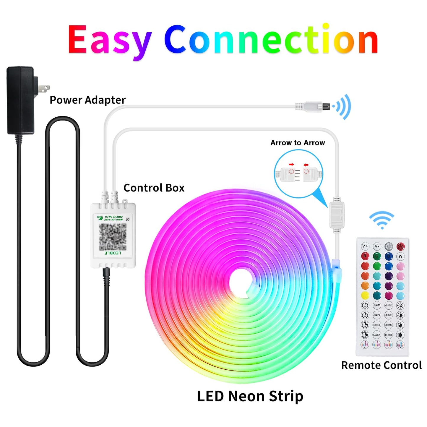 32.8ft LED neon Lights with Remote APP Control IP65 Waterproof Flexible Neon Strip Lights 24V RGB Rope Lights for Bedroom Room Outdoors Decor