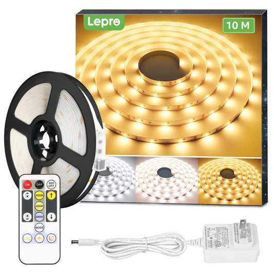 Lepro LED Strip Light, 3000K-6000K Tunable White, 32.8ft Dimmable Bright LED Tape Lights, 600 LEDs 2835, Strong 3M Adhesive, Suitable for Christmas Decorations, Home, Kitchen, Under Cabinet, Bedroom